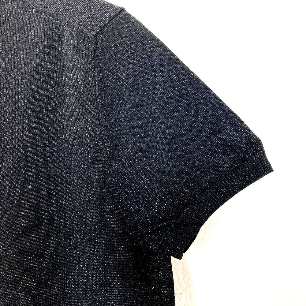 Grace Elements Women Turtleneck Top Size M Silk Blend Black Sparkly Gold Festive - Picture 5 of 8